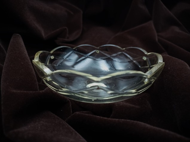 Vintage Chandelier cut glass drip pan 