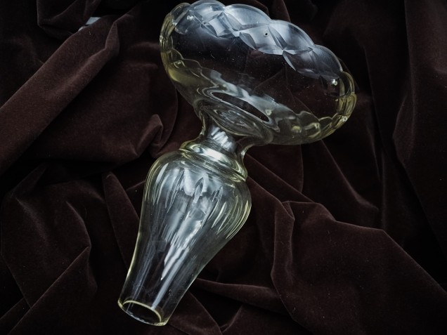 Czechoslovakian cut glass Chandelier stem 