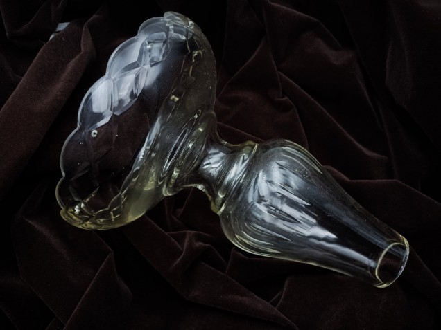 Czechoslovakian cut glass Chandelier stem 