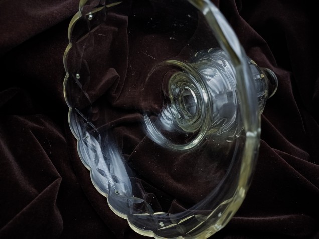 Czechoslovakian cut glass Chandelier stem 