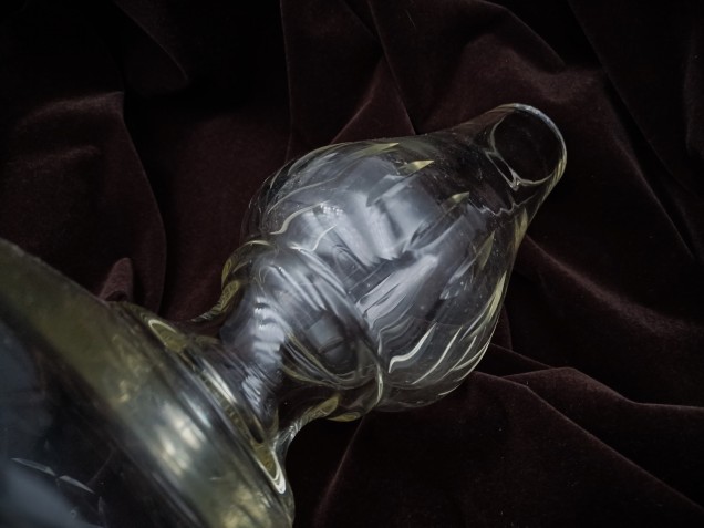 Czechoslovakian cut glass Chandelier stem 