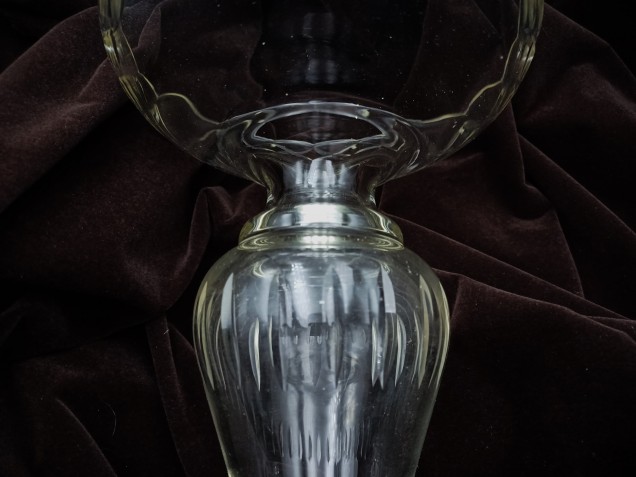 Czechoslovakian cut glass Chandelier stem 