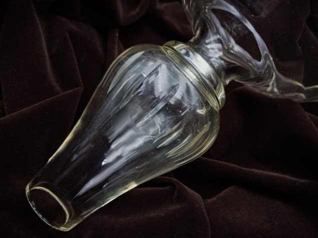 Czechoslovakian cut glass Chandelier stem 