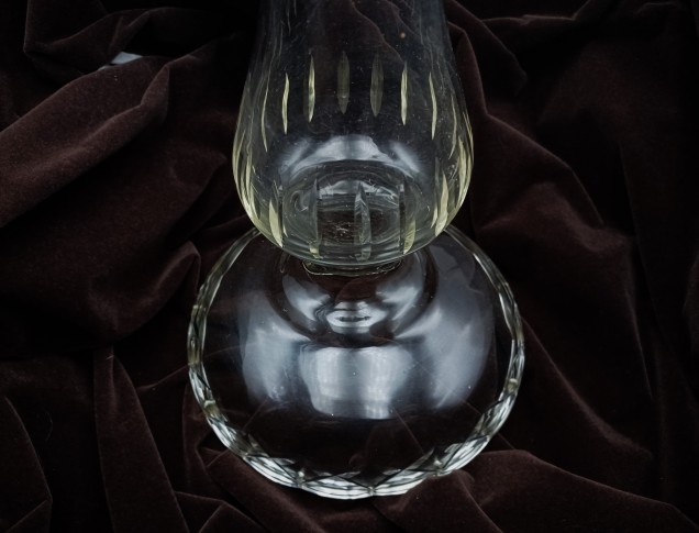 Czechoslovakian cut glass Chandelier stem 