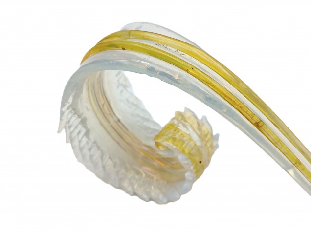 Venetian glass chandelier crook Leaf blue and gold 