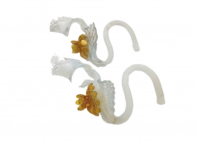 Murano glass wall light Leaf blue and gold