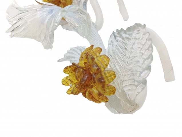 Murano glass wall light Leaf blue and gold