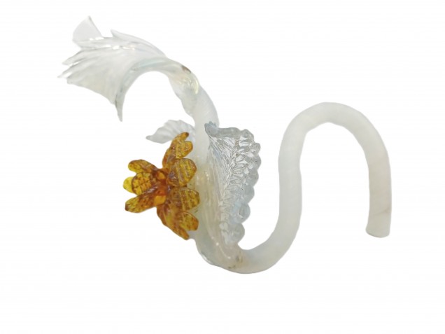 Murano glass wall light Leaf blue and gold
