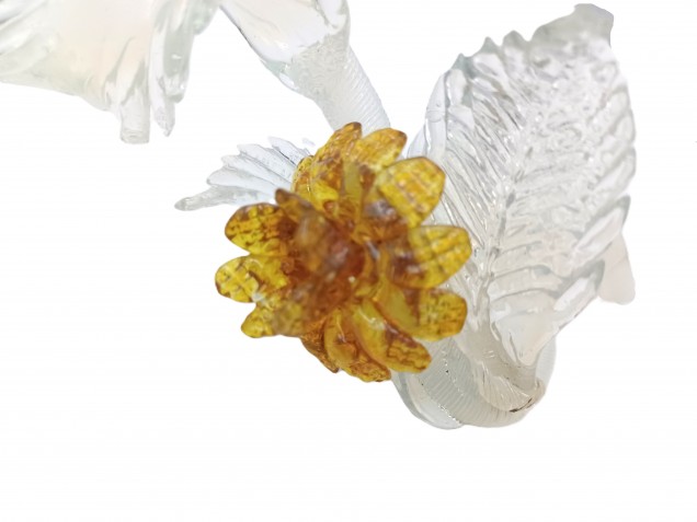 Murano glass wall light Leaf blue and gold