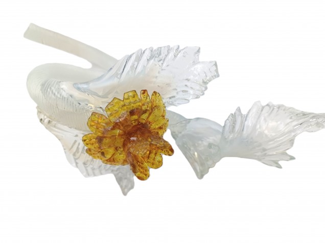 Murano glass wall light Leaf blue and gold