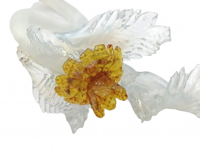 Murano glass wall light Leaf blue and gold