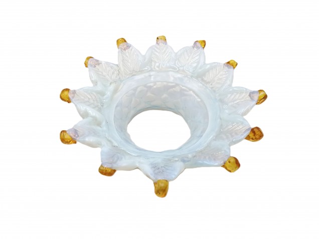 Antique Italian blue and gold Chandelier glass canopy