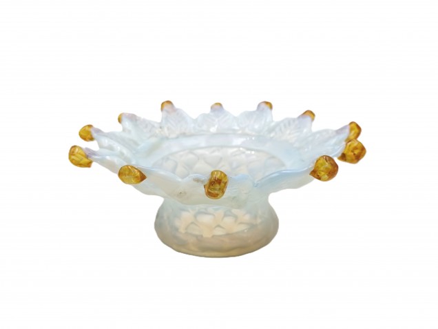 Antique Italian blue and gold Chandelier glass canopy