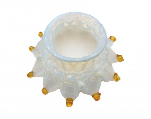 Antique Italian blue and gold Chandelier glass canopy