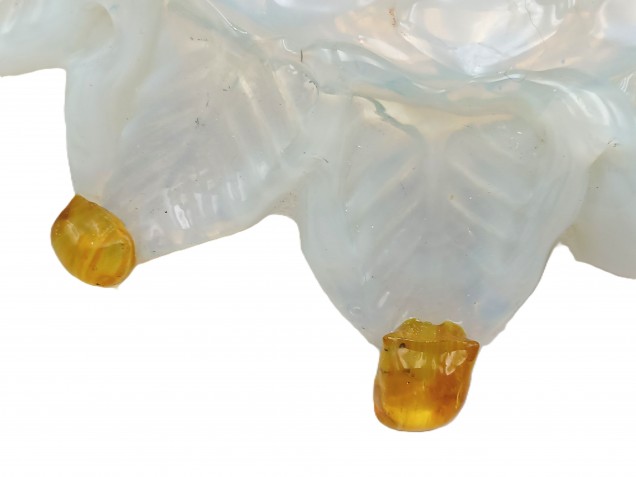 Antique Italian blue and gold Chandelier glass canopy