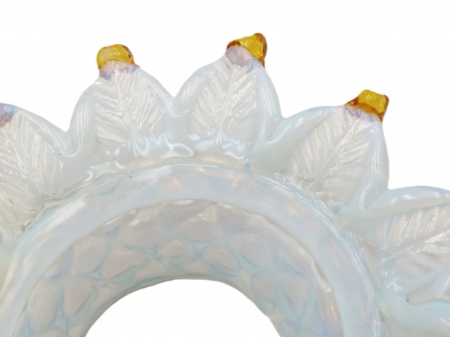 Antique Italian blue and gold Chandelier glass canopy