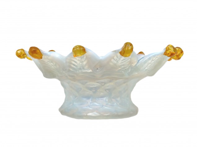 Antique Italian blue and gold Chandelier glass canopy