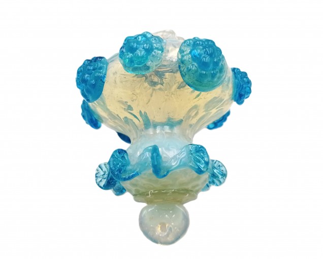 Antique Murano chandelier finial blue glass 