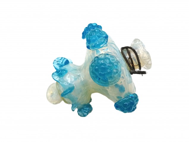 Antique Murano chandelier finial blue glass 