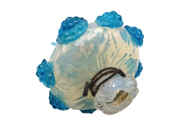 Antique Murano chandelier finial blue glass 