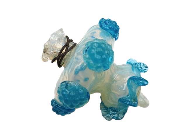 Antique Murano chandelier finial blue glass 