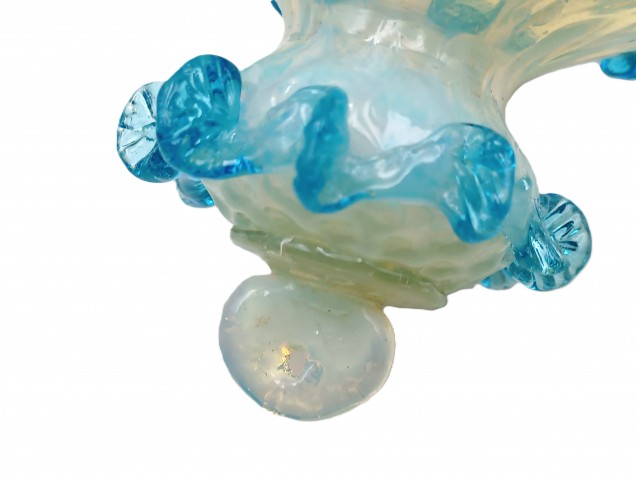 Antique Murano chandelier finial blue glass 