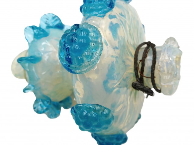 Antique Murano chandelier finial blue glass 