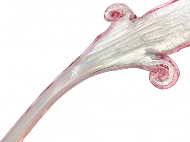 Murano glass wall light Leaf blue and pink