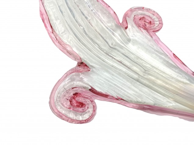 Murano glass wall light Leaf blue and pink