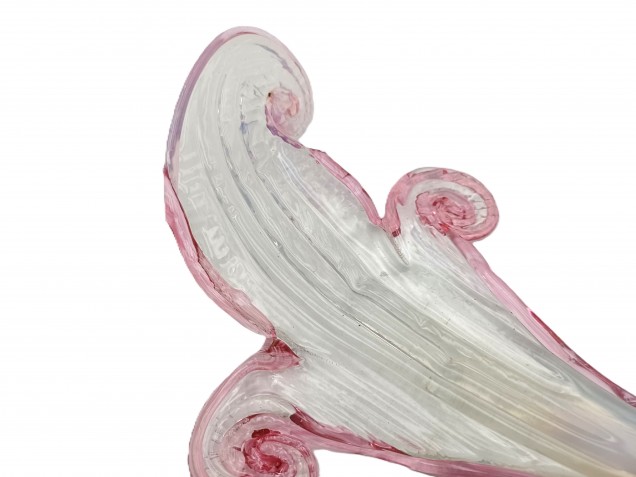 Murano glass wall light Leaf blue and pink