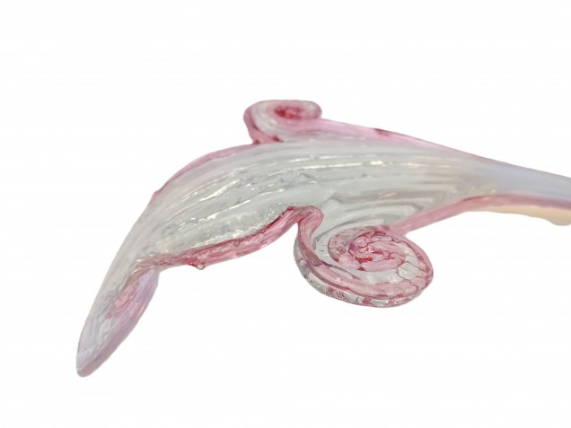 Murano glass wall light Leaf blue and pink