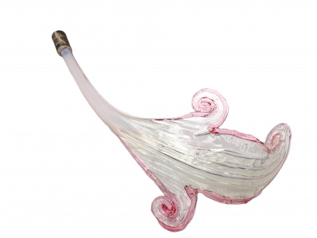 Murano glass wall light Leaf blue and pink
