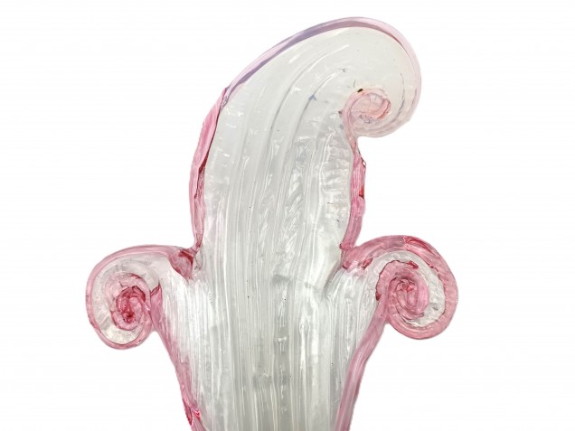 Murano glass wall light Leaf blue and pink