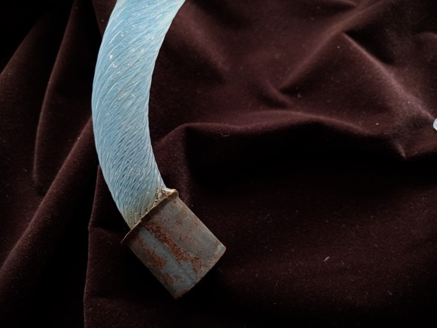 Large Murano glass chandelier Leaf blue and gold 