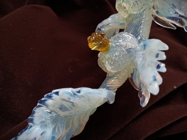 Large Murano glass chandelier Leaf blue and gold B stock