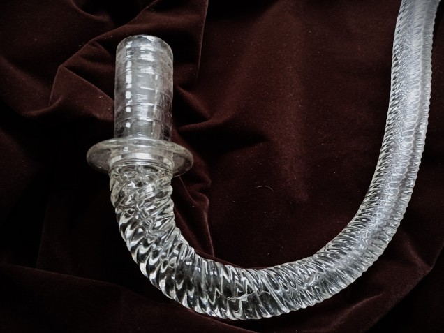 Antique Venetian Glass Chandelier fluted rope arm