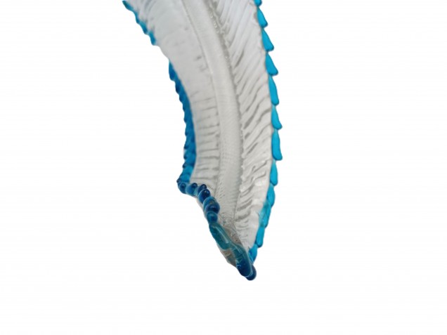 Antique Venetian glass chandelier Leaf blue and clear