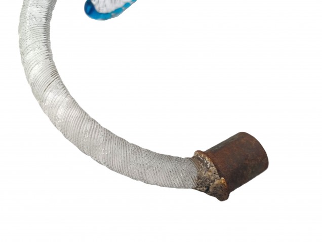 Antique Venetian glass chandelier Leaf blue and clear