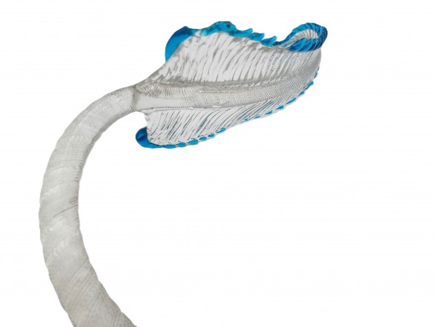 Antique Venetian glass chandelier Leaf blue and clear