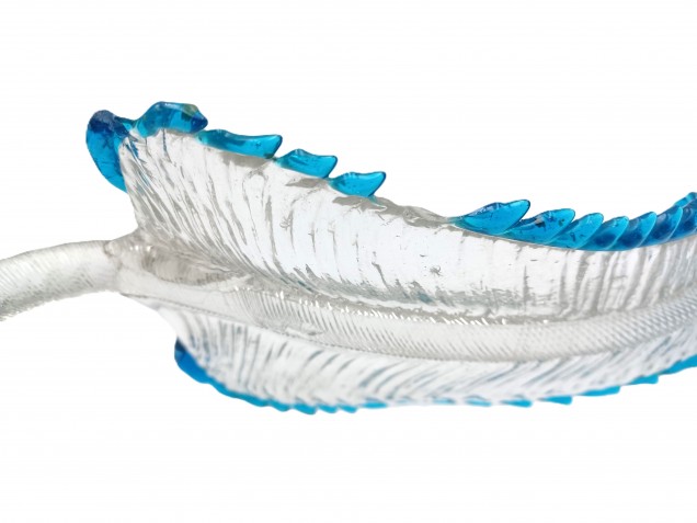 Antique Venetian glass chandelier Leaf blue and clear