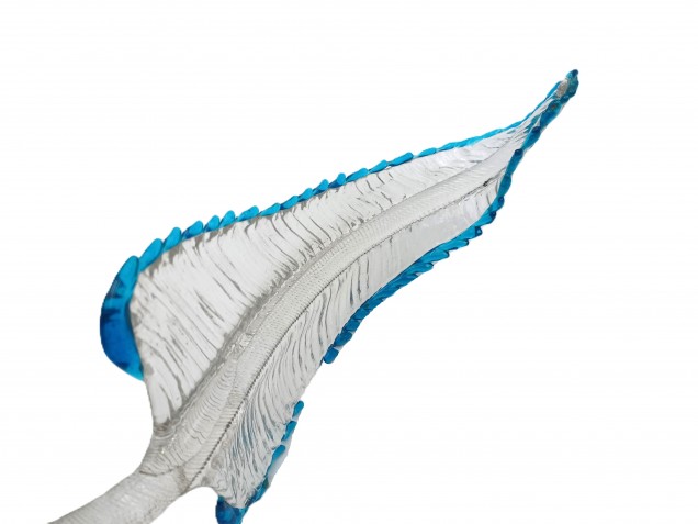 Antique Venetian glass chandelier Leaf blue and clear