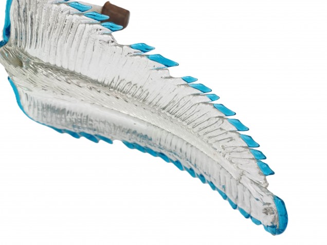 Antique Murano glass chandelier Leaf blue and clear 