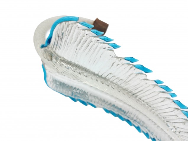 Antique Murano glass chandelier Leaf blue and clear 