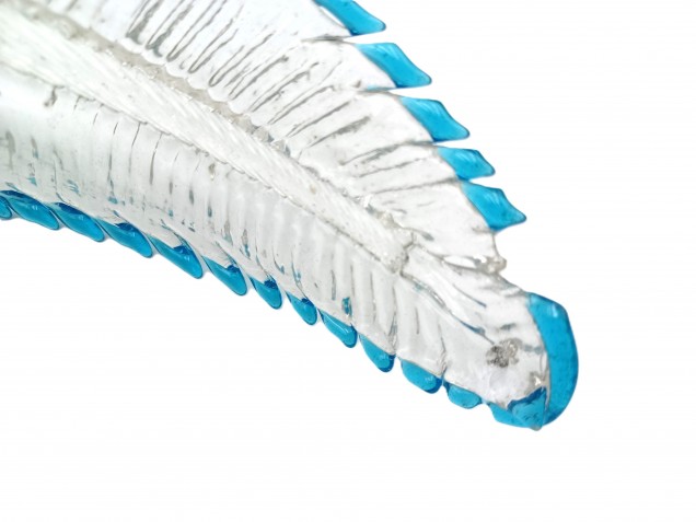 Antique Murano glass chandelier Leaf blue and clear 