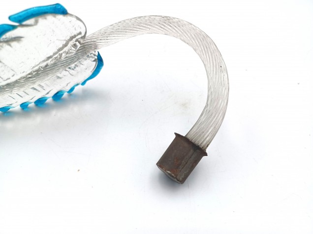 Antique Murano chandelier Leaf blue and clear glass