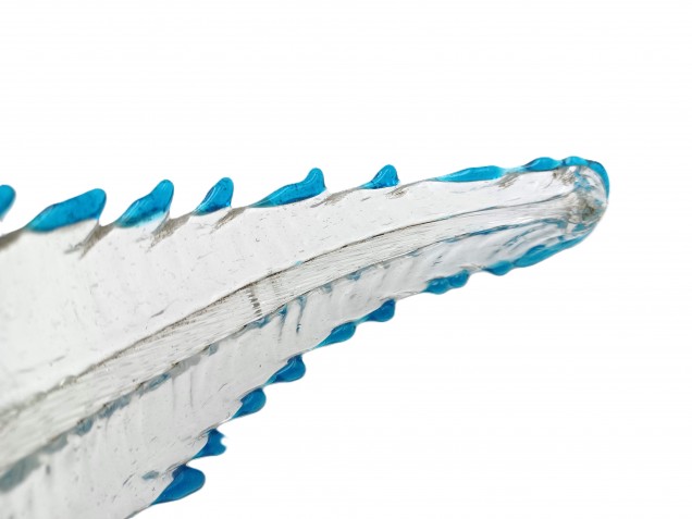 Antique Murano chandelier Leaf blue and clear glass