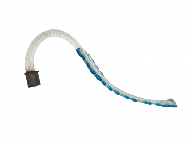 Antique Murano chandelier Leaf blue and clear glass