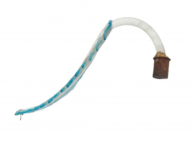 Murano chandelier Leaf clear glass with blue border