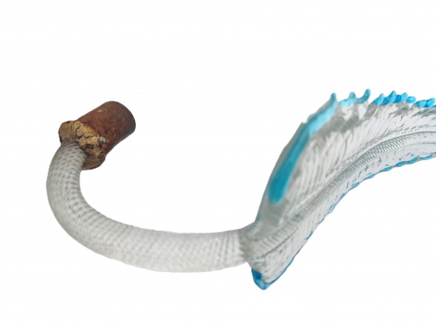 Murano chandelier Leaf clear glass with blue border