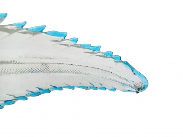 Murano chandelier Leaf clear glass with blue border